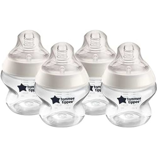 Tommee Tippee Closer To Nature Anti-Colic Baby Bottle, 5oz, Slow-Flow Breast-Like Nipple For A Natural Latch, Anti-Colic Valve, Pack Of 4