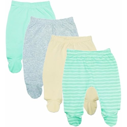 123 Bear Baby Soft Cotton Spandex Pants with Feet