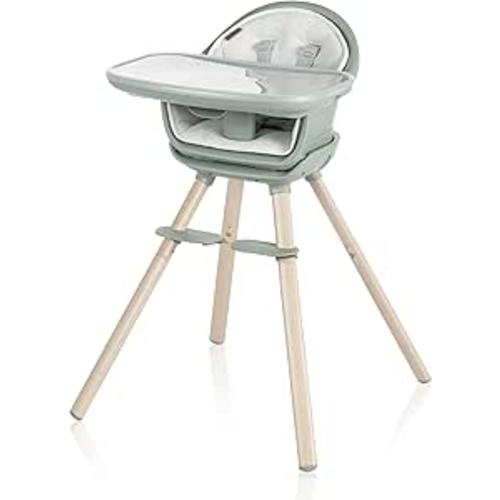 Maxi-Cosi Moa 8-in-1 High Chair, removable kitchen booster, converts to stool, table and chair, easy to clean, Classic Green