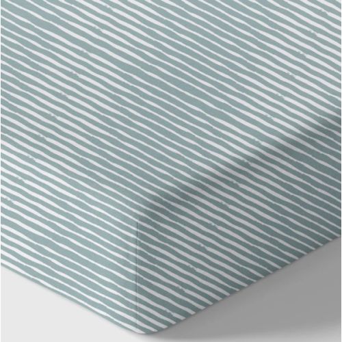 Norani Baby Organic Fitted Crib Sheet - Green Stripes