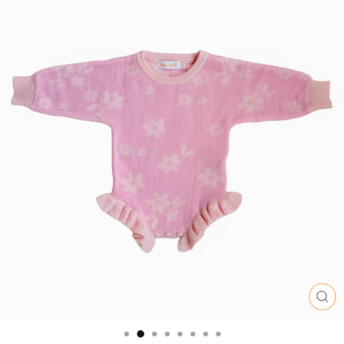 Knit Romper | Daisy Pink Floral