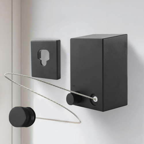 Remiawy Retractable Clothesline Indoor, 13.7 Feet Clothes Drying Laundry Line Non-Sagging Heavy Duty, Wall Mounted Drying Rack Clothing Line, Grey