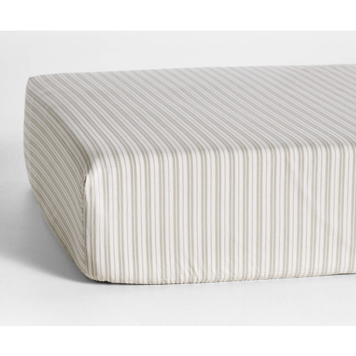 Frenchie Natural Taupe 100% Organic Cotton Baby Crib Fitted Sheet by Leanne Ford