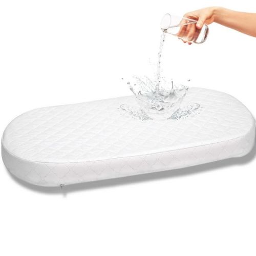 First Essentials Baby Bassinet Mattress Pad (Oval, 16X31 3-Inch) for Newborn Comfort Breathable Easy Clean Hypoallergenic Waterproof Made in USA