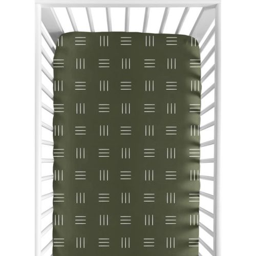 Sweet Jojo Designs Boy Girl Gender Neutral Unisex Baby Fitted Crib Sheet Boho Hatch Collection Green and White