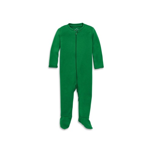 Baby Organic Zip Footie In Solid