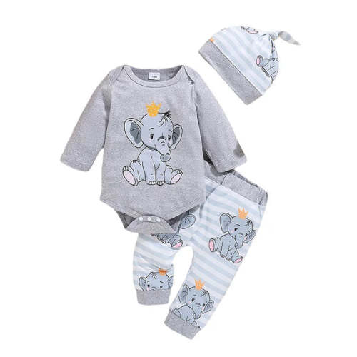 LITTLE ELEPHANT Outfit with Beanie - Hazel & Bo