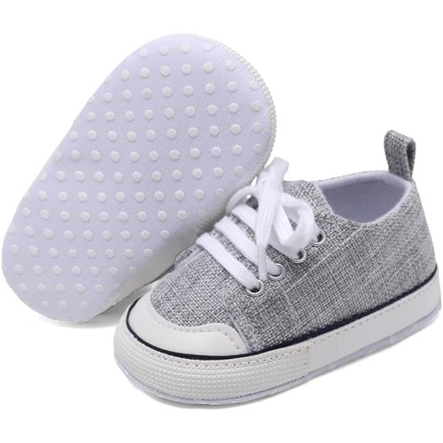 Sekantrol Unisex Baby Girls Boys Shoes Infant Soft Sole Canvas Newborn First Walkers High Top Anti-Slip Sneakers