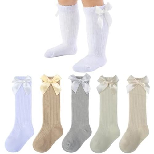 Baby Knee High Socks Girls Infant Toddler Bow Ruffle Long Tube Socks Baby Stockings Baby Girl Gifts