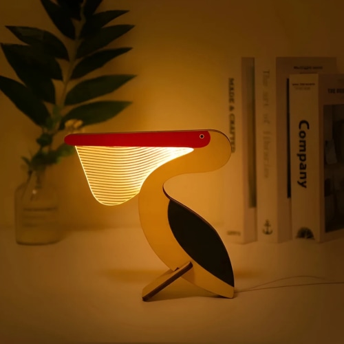 Nordic Wooden Animal LED Table Lamp 1-Light
