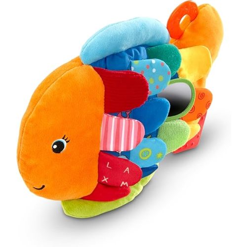 Melissa & Doug K’s Kids, Flip Fish Stuffed Animal, Soft Baby Book, Multi-Textured Squeaking & Crinkling Infant Sensory Toys for Babies with Baby Mirror, Tummy Time Toys for Infants Ages 0–9 Months