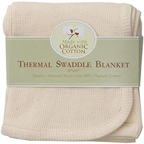TL Care 30" X 40" Thermal/Waffle Swaddle Blanket Made with Organic Cotton, Natural Color, Soft Breathable, for Boys and Girls