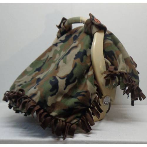 Camo Fleece Baby Car Seat Canopy – Handmade Carseat Cover