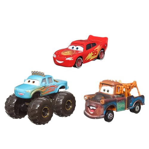 Mattel Disney Pixar Cars Mini Racers 3-Pack of Small Die-Cast Toy Cars & Trucks Inspired by Favorite Characters (Styles May Vary)