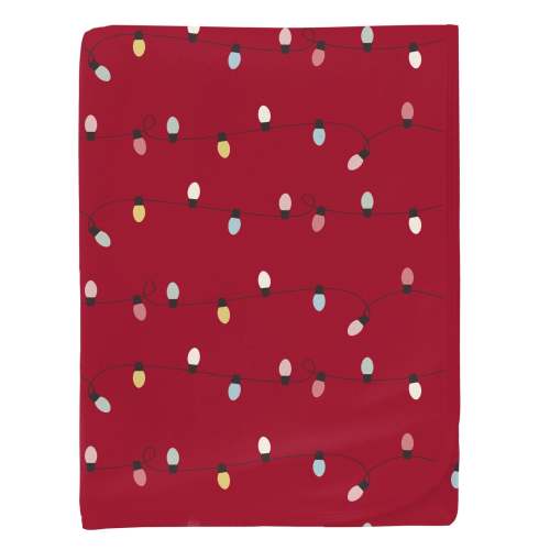 Print Swaddling Blanket in Crimson Holiday Lights