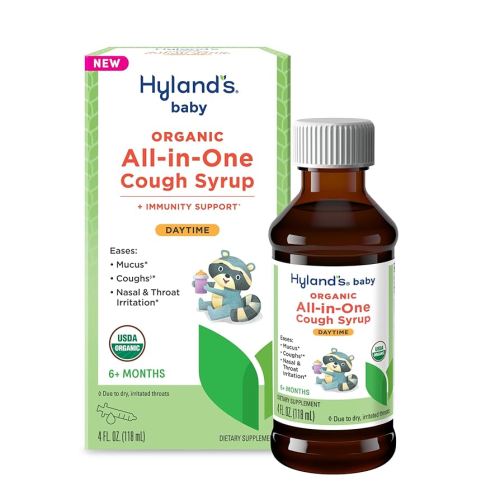 Hyland's Baby Organic All in One Daytime Cough Syrup + Immune Support with Elderberry, Vitamin C & Zinc, 4 Fl Oz