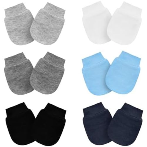 6 Pairs Baby Mittens No Scratch Mittens Infant Toddler Soft Gloves Essentials Unisex for 0-6 Months Boys Girls