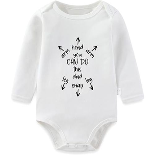 You Can Do this Dad Long Sleeve Baby Bodysuits, Papa Romper Playsuit Outfits Girls Boys 0-24 Months