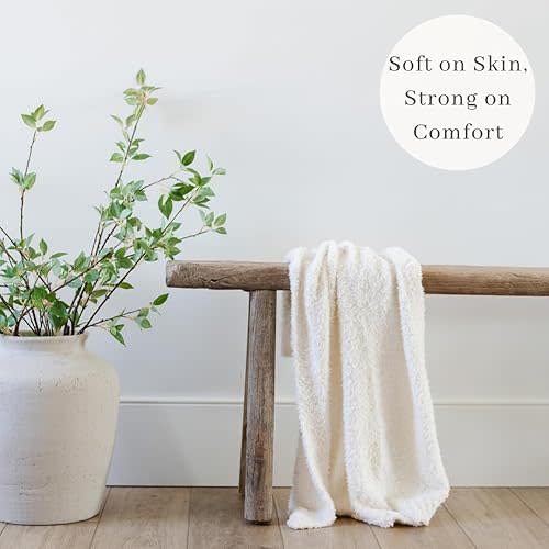 SARANONI Bamboni Luxury Baby Blanket (Color: Ivory)