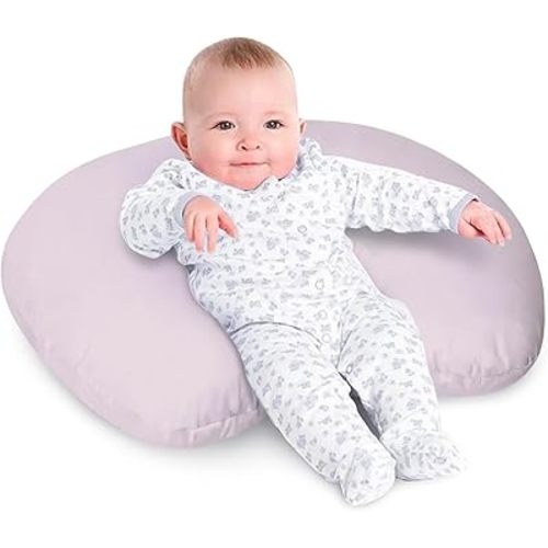 Little Grape Land Nursing Pillow for Breastfeeding, Ergonomic Baby Pillow for Mom and Infant Support, Removable Cover Breastfeeding Pillow for Bottle & Nursing Feeding (Blush)