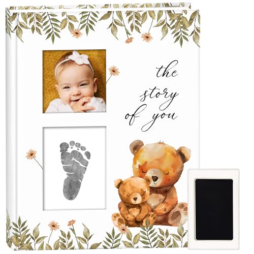 Carcamo Shops Baby Memory Book - Hand and Footprint Ink Pad, Personalized Design, Photo Albums, Books for Baby