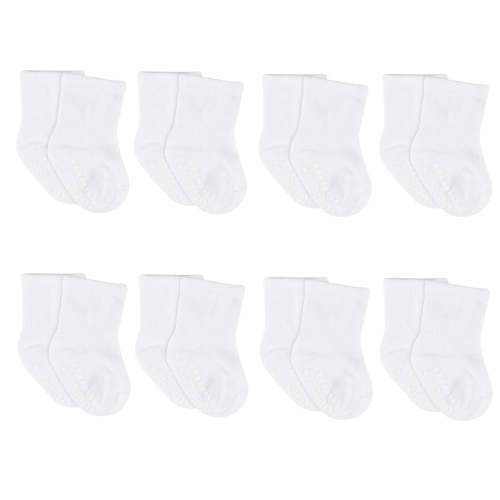 8-Pack Baby & Toddler White Wiggle Proof® Jersey Crew Socks – Gerber Childrenswear