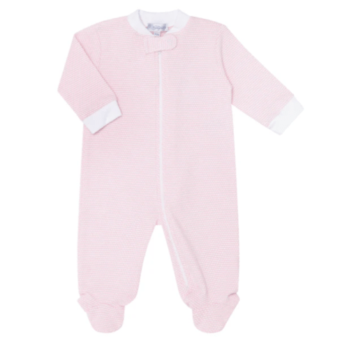 Pink Bubble Zipper Footie - newborn