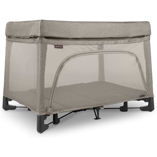 UPPAbaby Remi Playard | Deluxe 3-in-1 Portable Playard, Bedside Bassinet + Travel Crib| Mesh Bassinet, Mattress, Organic Cotton Mattress Cover + Storage Bag Included | Wells (Dark Taupe Mélange)