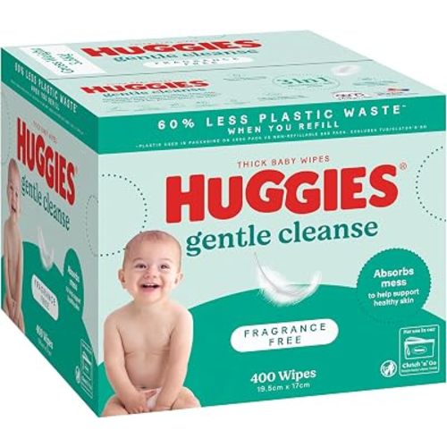Huggies Fragrance Free Baby Wipes 400 Wipes Refill Pack
