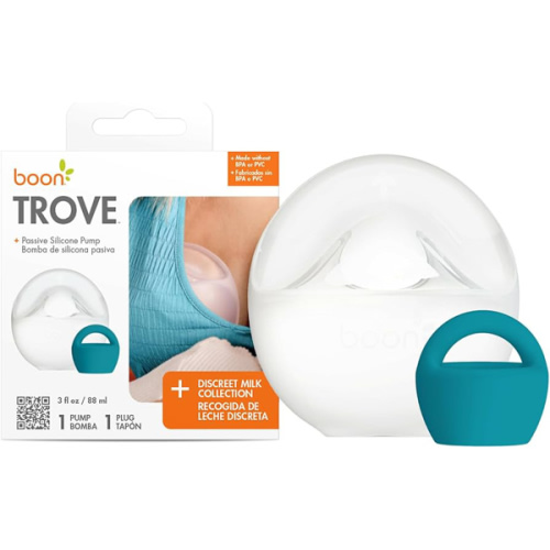 Boon Trove Silicone Manual Breast Pump - Passive Milk Collector - Hands Free Breast Pump for Nursing - Breastfeeding Essentials - 1 Count