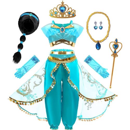 Arabian Princess Fancy Costume for Girls Halloween Dress Up