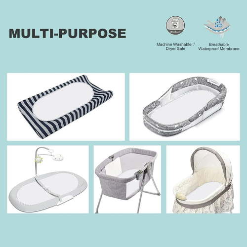 Bamboo Baby Waterproof Changing Pad Liners of 6 Pack - Hypoallergenic & Ultra Soft Changing Table Cover Liners - Durable & Easy to Clean - White - Larger - 27" x 13" Paraugas
