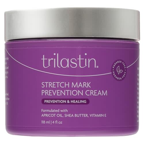 TriLASTIN Maternity Stretch Mark Prevention Cream - Paraben-Free, Hypoallergic, and Safe for Pregnancy - Stretch Mark Cream for Pregnant Women - 4 Oz - Belly Cream for Pregnant Women