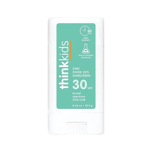 Thinksport Kids SPF 30 Mineral Sunscreen Stick, 0.64 Oz, Safe, Natural, Water Resistant Reef Safe Sunscreen for Children, Broad Spectrum UVA/UVB Sun Screen, Travel Stick for Sun Protection