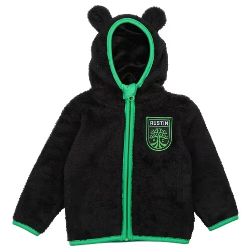 Toddler Austin FC  Sport Design Sweden Black Tie-Breaker Teddy Full-Zip Hoodie