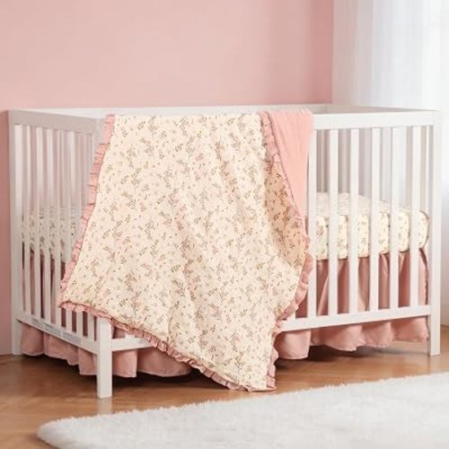 Organic Cotton Muslin Baby Crib Bedding Set 3Pcs Flounce Edge 52"x28" Soft