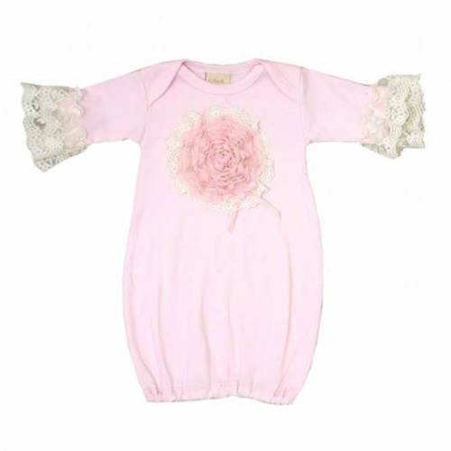 Haute Baby Pink Lullabye Baby Gown For Newborn Girl – Dolled Up Boutique