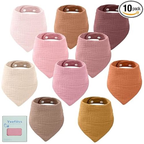 Muslin Baby Bibs, 10 Pack, Gradient Pink | Amazon