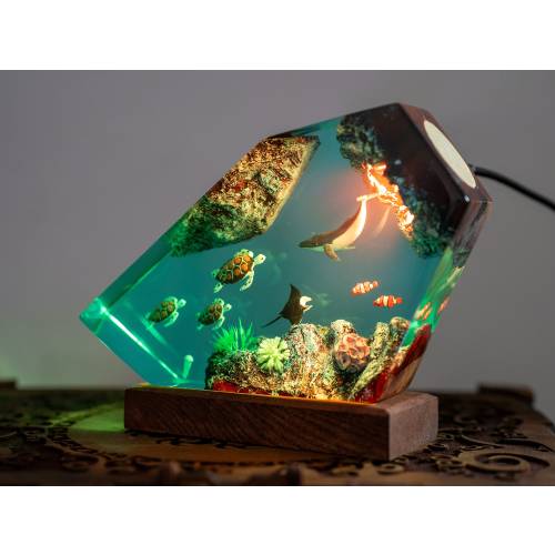 Humpback whale resin night Lamp, Turtle resin night lights, Manta Ray-Jellyfish Resin Lamp, Gift for her, Gift for Mom, Valentines Day gift