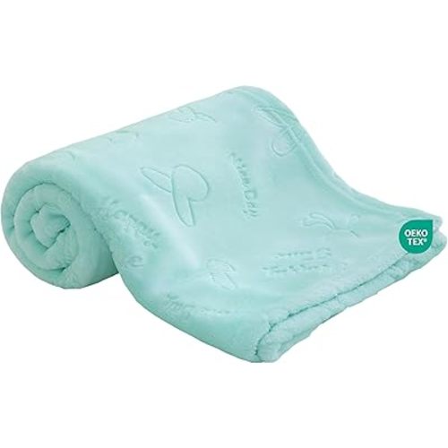 Soft Cozy Fleece Baby Blanket Animal Pattern Soft Cozy Fluffy Plush Receiving Blanket for Newborn Infant Toddler, Warm Crib Stroller Blanket for Boys Girls, 30"x40", Green