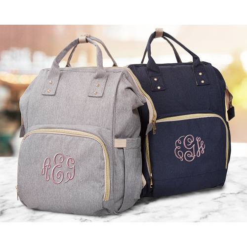 Personalized Diaper Bag Backpack, New Mom Gift Bag, Nappy Backpack Knapsack, Large Baby Bag, Embroidered Monogrammed Tote Bag Teacher's Gift