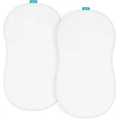 100% Organic Cotton Bassinet Sheets Compatible with Halo Bassinest Swivel, Flex, Glide, Premiere & Luxe Series Sleeper, 2 Pack, Ultra Soft Bassinet Sheet for Baby, White - for Halo BassiNest Swivel Sleeper