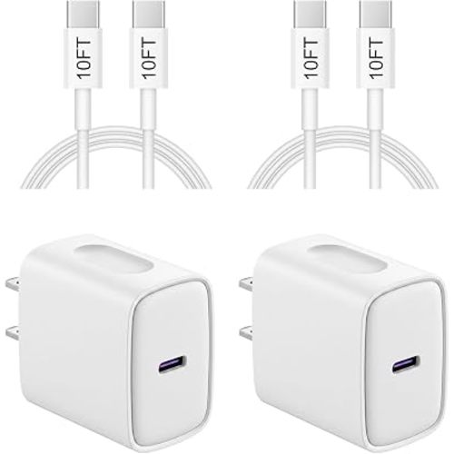 iPhone 17 16 15 Charger Fast Charging 10FT - 20W USB C Charger Block