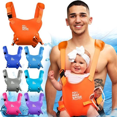 Baby Carrier - Premium Neoprene Ergonomic for Warm & Safe Water & Land Fun (4-24 Months) - Adjustable Infant & Toddler Harness – Summer & Winter Baby Carrier (Orange)