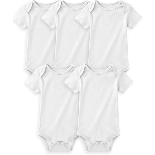 Yoofoss Baby Bodysuits 100% Organic Cotton Baby Short Sleeve Baby Boys Girls Clothes Soft Newborn Infant Romper,5 Pack
