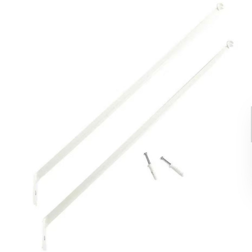 ClosetMaid Fixed Mount White Steel 17.25 in. L Standard Support Bracket for 12-in. Deep Wire Shelving (2 Pack) 76606