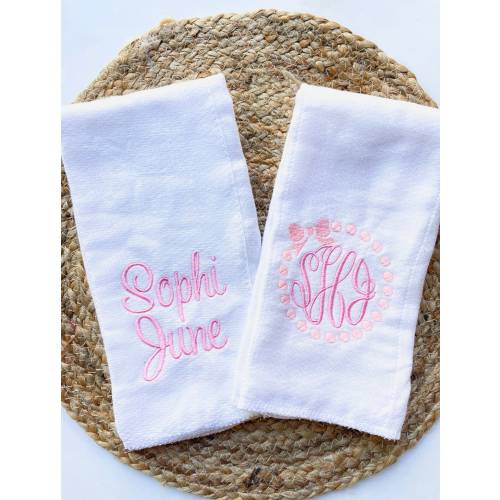 Personalized Burp Cloth Set of 2 Baby Boy, Personalized Burp Cloth, Newborn Baby Shower Gift, Daycare Burp Cloth, Custom Baby Burp Cloth