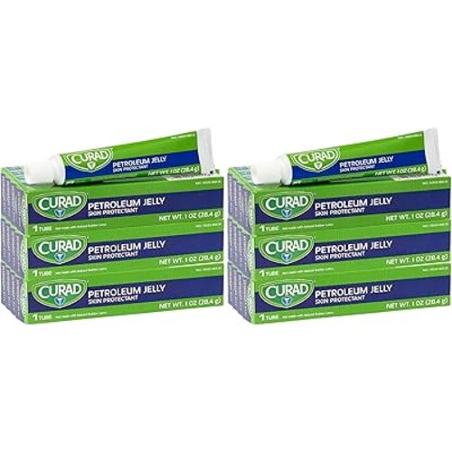 CURAD Petroleum Jelly Skin Protectant,Ointment for Dry Cracked Skin,1 oz Tube,(Pack of 24)