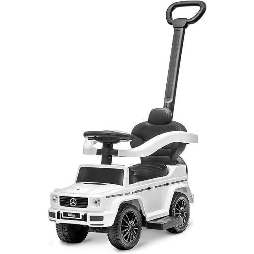 Best Ride On Cars Kids Outdoor Stroller Mercedes G-Wagon for Toddlers 1 to 3 Years Old with Music, Horn Sounds, and Handle, White