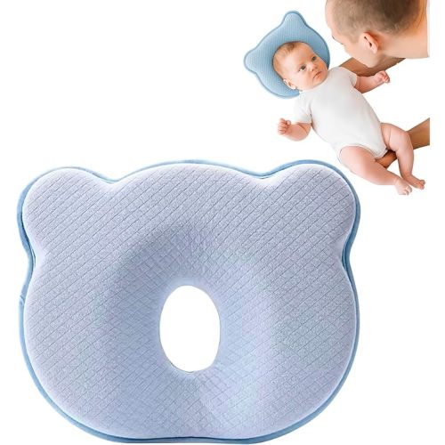 Soft Memory Foam Baby Changing Station Support pad for Infant, Portable Travel Cushion with Cartoon Bear Cover – Comfortable Head Support for Kids, Breathable and Washable